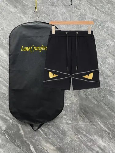 Fendi Classic Embroidered Casual Pants Unisex Versatile Loose Sports Shorts