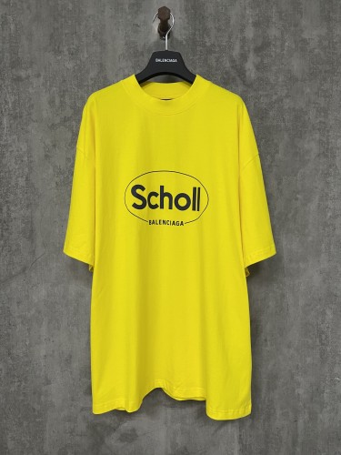 Balenciaga x Scholl Logo printed short sleeved Unisex versatile casual T-shirt