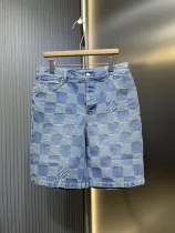 Louis Vuitton New Fashion 3D Checkered Denim Shorts