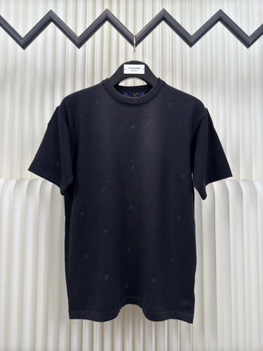 Louis Vuitton Classic Full Embroidered Logo Knitted Casual Short Sleeve