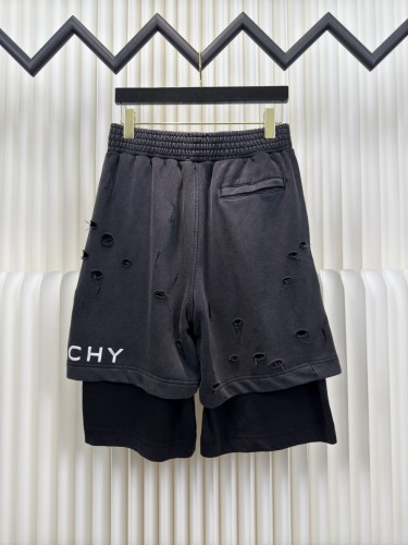 Givenchy New High Street Distressed Double Layer Casual Shorts