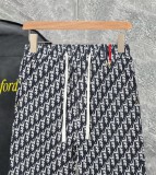 Dior Unisex Spring/Summer New Classic Full Logo Drawstring Casual Shorts