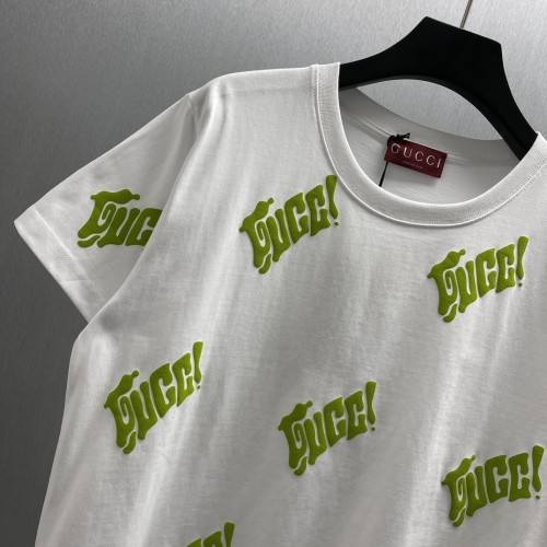 Gucci New Plush Logo Printed T-shirt Couple Versatile Casual Short Sleeve