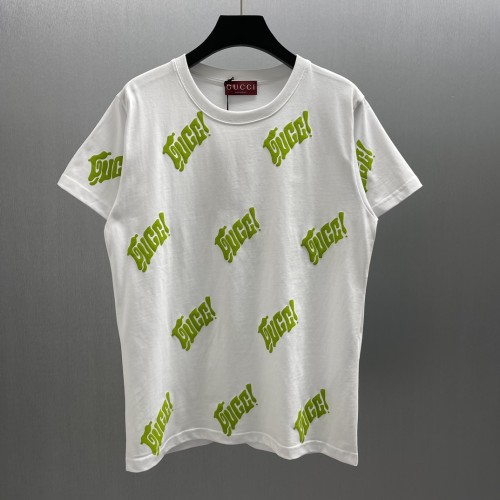 Gucci New Plush Logo Printed T-shirt Couple Versatile Casual Short Sleeve