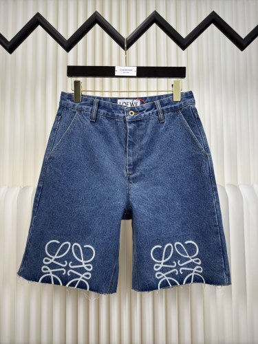Loewe Classic Logo Casual Tannin Denim Shorts