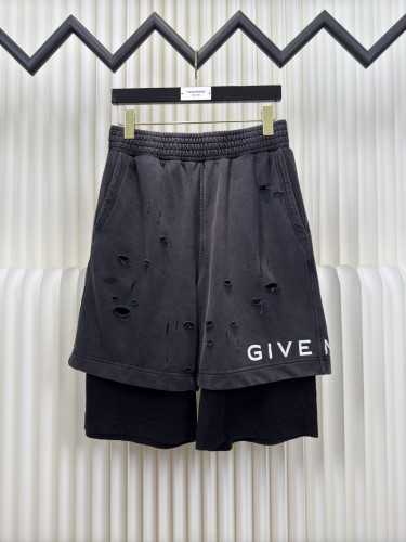 Givenchy New High Street Distressed Double Layer Casual Shorts