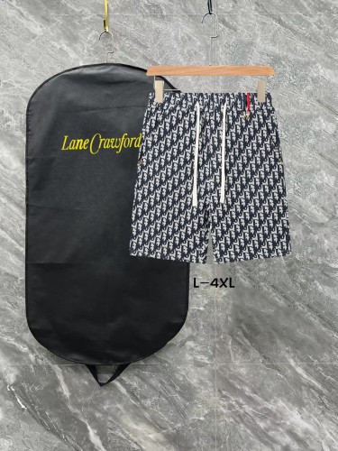 Dior Unisex Spring/Summer New Classic Full Logo Drawstring Casual Shorts