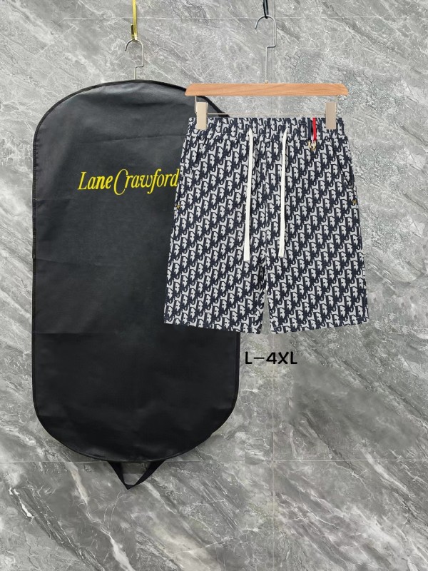 Dior Unisex Spring/Summer New Classic Full Logo Drawstring Casual Shorts