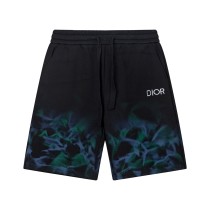 Dior New Graffiti Letter Flame Pattern Unisex Casual Shorts