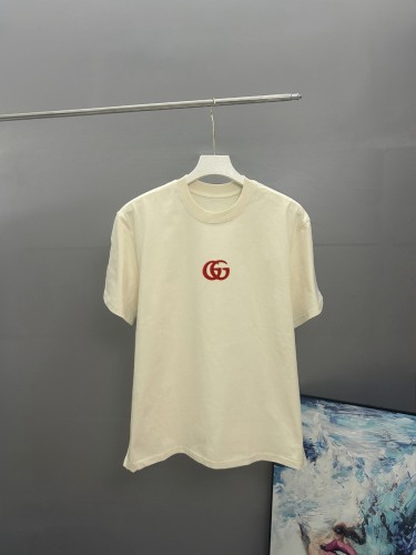 Gucci New Classic Embroidered Logo T-shirt Unisex Casual Round Neck Short Sleeve