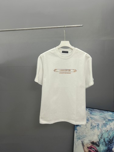 Louis Vuitton New Classic Embroidered Logo T-shirt Unisex Casual Round Neck Short Sleeve