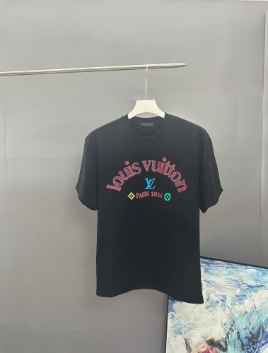 Louis Vuitton New Classic Logo Printed T-shirt Unisex Casual Round Neck Short Sleeve