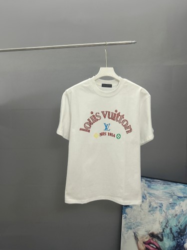 Louis Vuitton New Classic Logo Printed T-shirt Unisex Casual Round Neck Short Sleeve