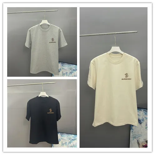 Burberry Classic Embroidered Logo Short Sleeve Unisex Casual Round Neck T-shirt