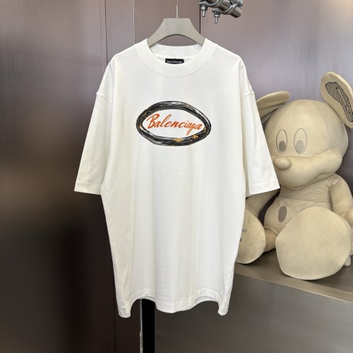 Balenciaga Fashion Logo Printed T-shirt Couple Casual Round Neck Short Sleeve
