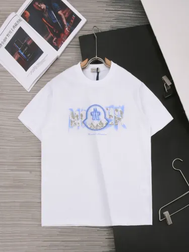 Moncler New Embroidered Foam Logo T-shirt Casual Versatile Short Sleeve