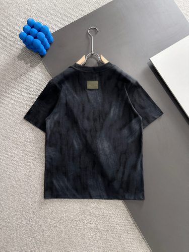 Prada New Fashion Tie Dye Wash Short Sleeve Unisex Loose Casual T-shirt