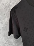 Louis Vuitton Classic Full Embroidered Logo T-shirt Unisex Versatile Round Neck Short Sleeve