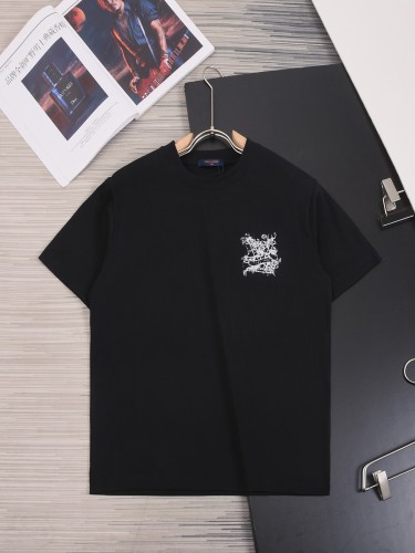 Louis Vuitton Personalized Embroidered Logo T-shirt Unisex Casual Versatile Short Sleeve
