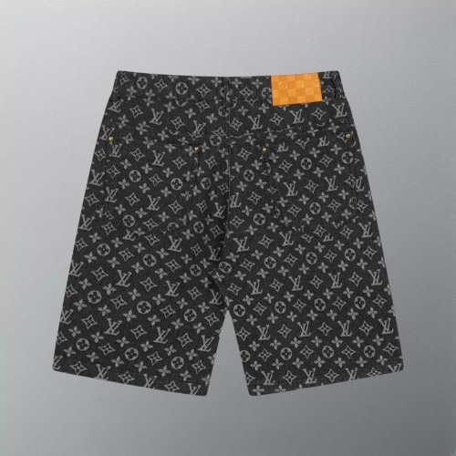 Louis Vuitton New Full Logo Jacquard Denim Shorts