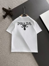 Prada Personalized Embroidered Logo Short Sleeve Couple Casual Versatile T-shirt