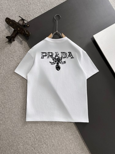 Prada Personalized Embroidered Logo Short Sleeve Couple Casual Versatile T-shirt