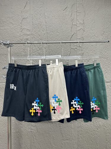 Chrome Hearts Fashion Colorful Leather Cross Shorts Casual Loose Shorts
