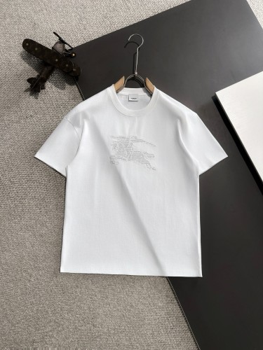Burberry New Embroidered Diamond War Horse Short Sleeve Unisex Loose Casual T-shirt