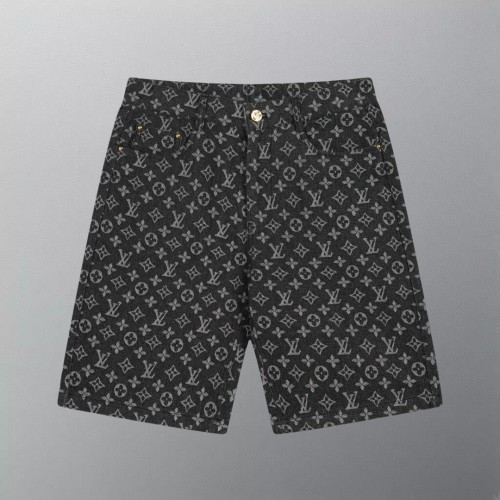 Louis Vuitton New Full Logo Jacquard Denim Shorts