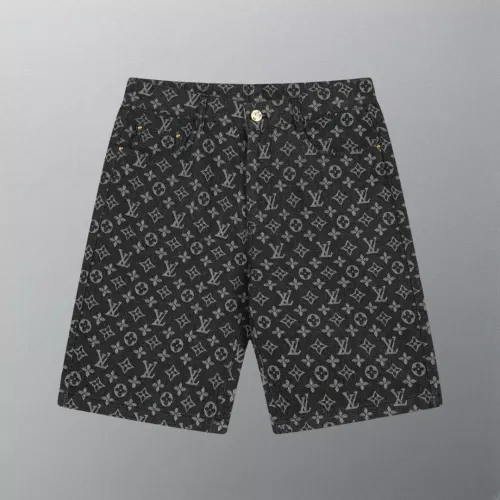 Louis Vuitton New Full Logo Jacquard Denim Shorts
