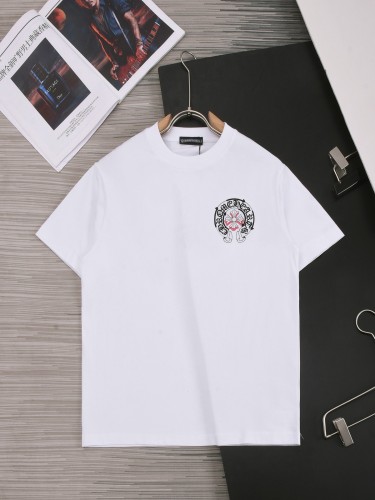 Chrome Hearts New Embroidered Sanskrit Horseshoe T-shirt Unisex Casual Versatile Short Sleeve