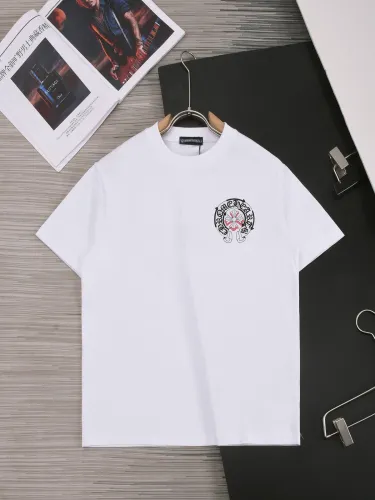 Chrome Hearts New Embroidered Sanskrit Horseshoe T-shirt Unisex Casual Versatile Short Sleeve