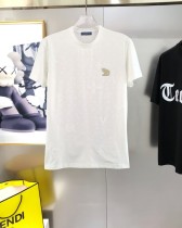 Louis Vuitton Classic Full Embroidered Logo T-shirt Unisex Versatile Round Neck Short Sleeve