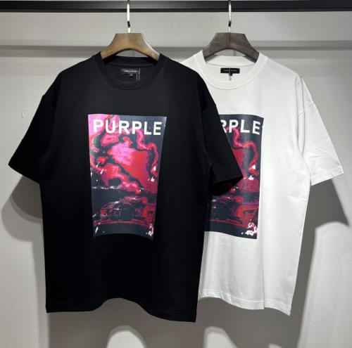 Purple Brand Fashion Logo Printed T-shirt Unisex Casual Loose Short Sleeve