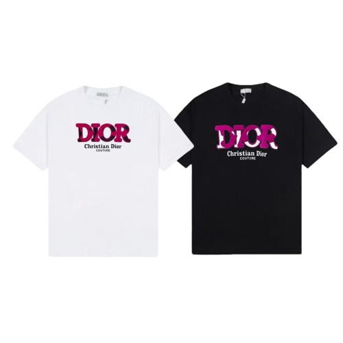 Dior Fashion Logo Printed T-shirt Unisex Casual Versatile Short Sleeve