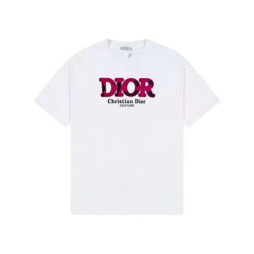 Dior Fashion Logo Printed T-shirt Unisex Casual Versatile Short Sleeve