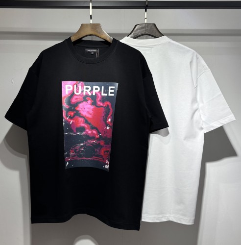 Purple Brand Fashion Logo Printed T-shirt Unisex Casual Loose Short Sleeve