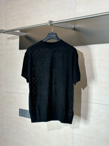 Louis Vuitton Fashion Logo Jacquard Hollow Knitted Shirt Short Sleeve
