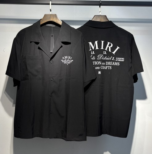 Amiri New Couple Classic Logo Printed Short Sleeve Shirt