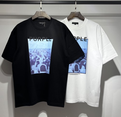 Purple Brand Fashion Logo Printed T-shirt Unisex Casual Round Neck Short Sleeve