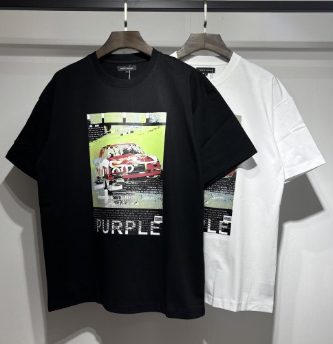 Purple Brand High Street Logo Printed T-shirt Unisex Casual Loose Short Sleeve