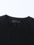 Prada Classic Logo Embroidered Wool Round Neck Short Sleeve