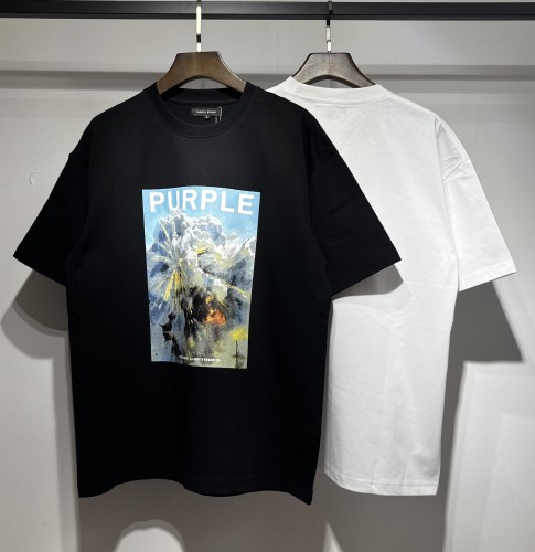 Purple Brand High Street Logo Printed T-shirt Unisex Casual Loose Short Sleeve