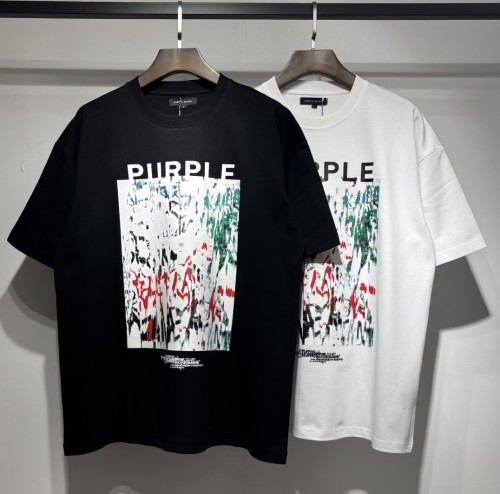 Purple Brand Fashion Logo Printed T-shirt Unisex Casual Loose Short Sleeve