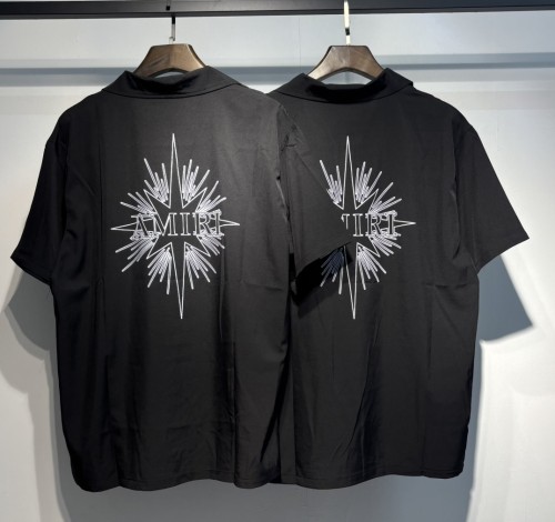 Amiri Couple Personalized Logo Printed Short Sleeved Shirt