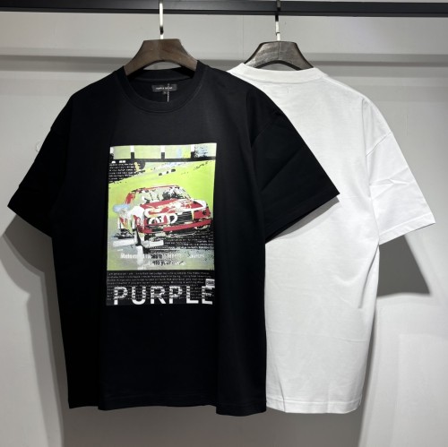 Purple Brand High Street Logo Printed T-shirt Unisex Casual Loose Short Sleeve