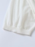 Prada Classic Logo Embroidered Wool Round Neck Short Sleeve