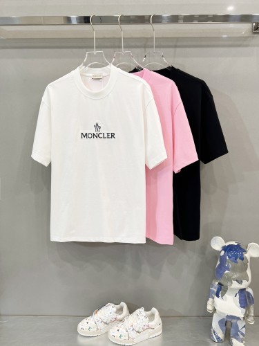 Moncler Classic Embroidered Logo T-shirt Versatile Casual Short Sleeve