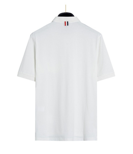 Thom Browne Fashion Chest Colorful Ribbon Logo Short Sleeve