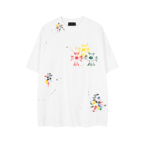 Chrome Hearts Fashion Color Hand Drawn Cross Short Sleeve Unisex Casual Versatile T-shirt